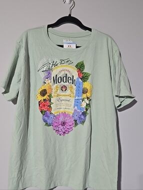 ModelCo Mint Green Floral Logo Tee
